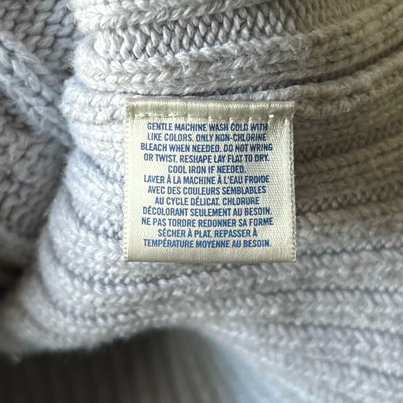 Aerie Baby Blue Hooded Button Up Chunky Knit Sweater | L - Picture 7 of 7